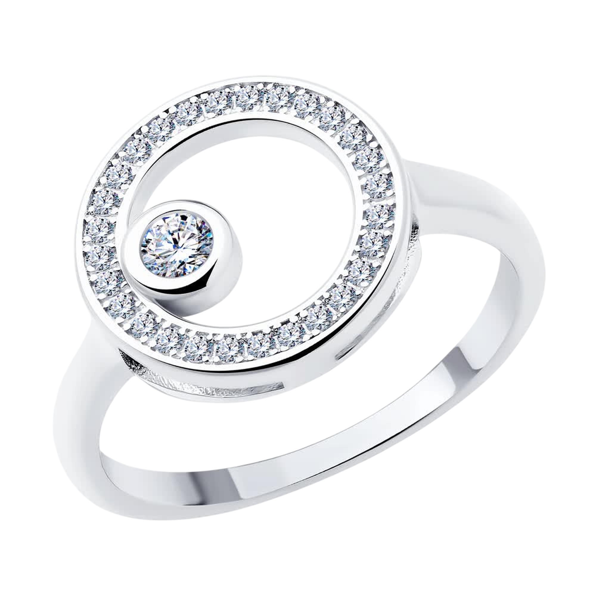 Серебряное кольцо SOKOLOV 94013985-91 с фианитом
