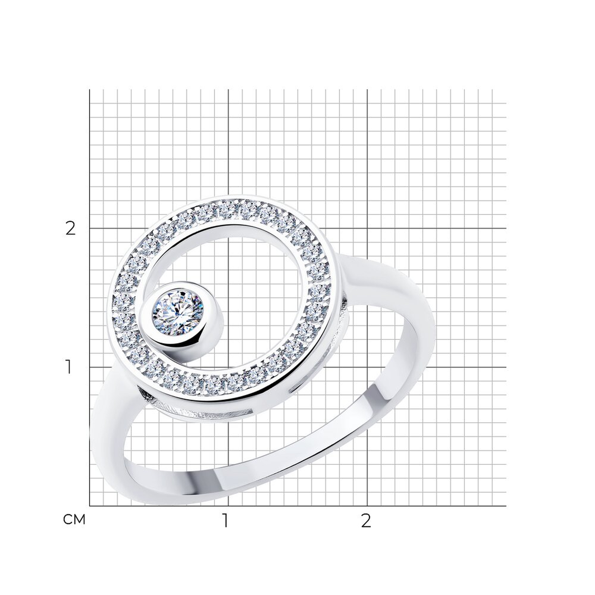 Серебряное кольцо SOKOLOV 94013985-91 с фианитом