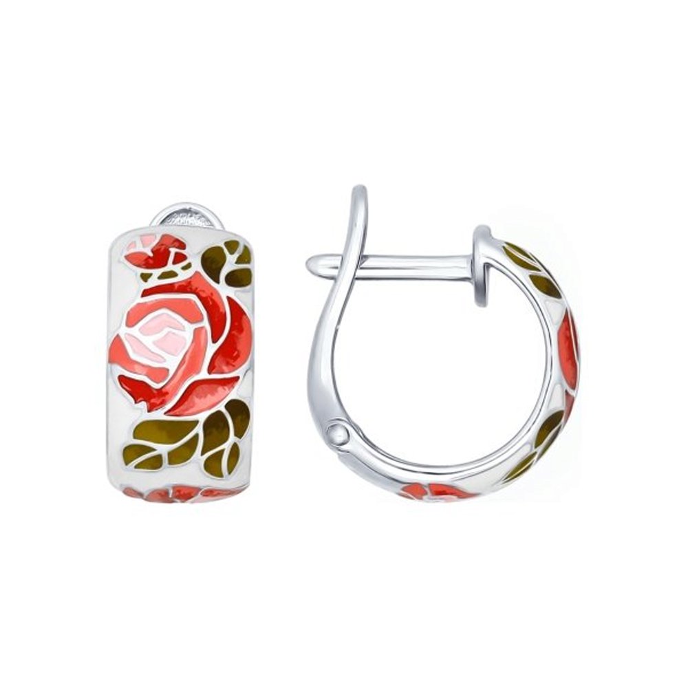 Серебряные серьги SOKOLOV 94022261 с эмалью