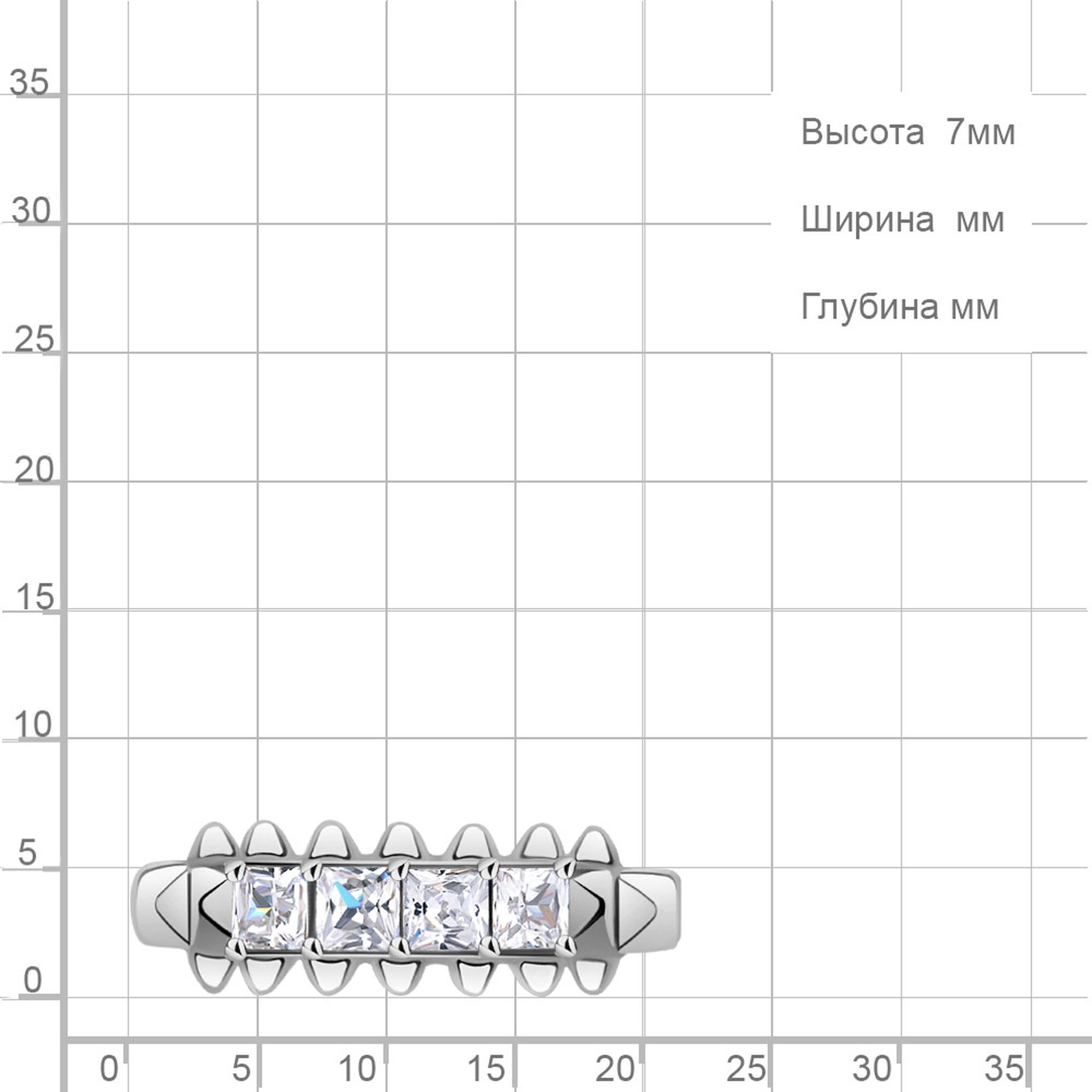 Серебряное кольцо AQUAMARINE А600869 с фианитом