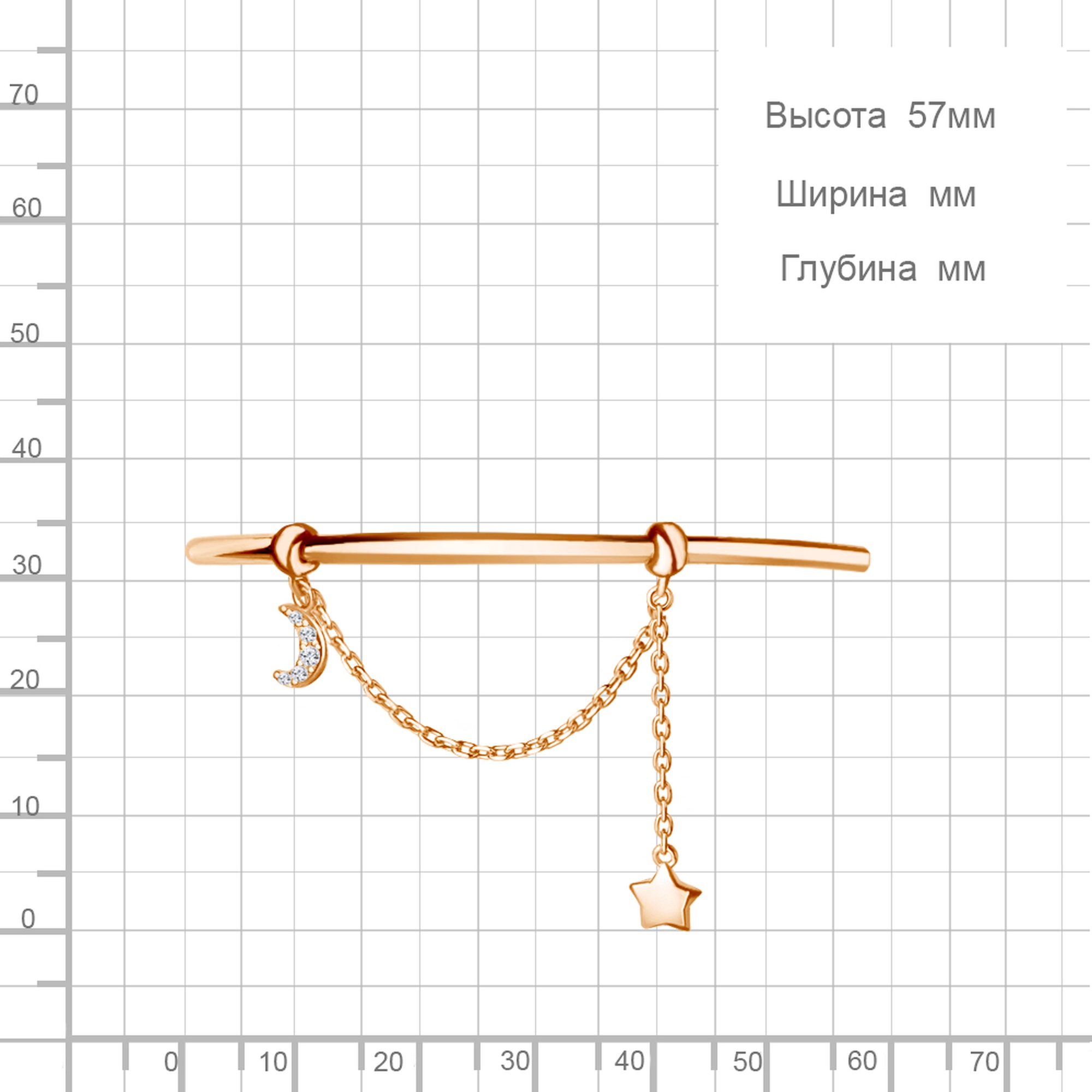 Браслет из золочёного серебра AQUAMARINE А74835А-п с фианитом