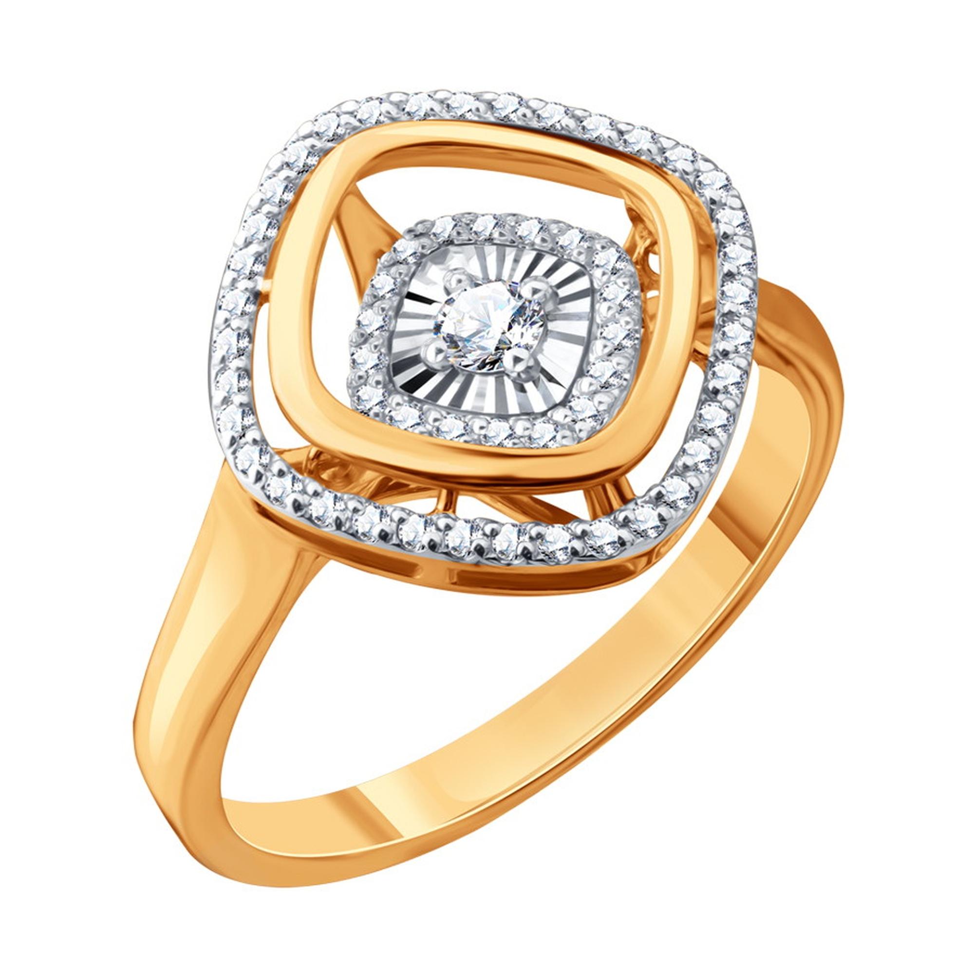 Золотое кольцо Karatov с танцующим бриллиантом Т14161Д665