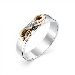 Серебряное кольцо Алькор с золотой накладкой и бриллиантом 01-0654/000Б-00 01-0654/000Б-00 фото