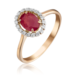 Золотое кольцо Platina 01-1313-00-107-1110-30 с бриллиантом и рубином 01-1313-00-107-1110-30 фото