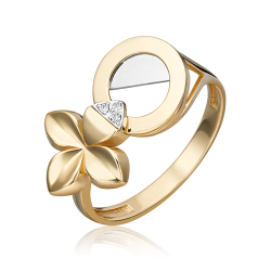 Кольцо из комбинированного золота Platina 01-5599-00-101-1121 с бриллиантом 01-5599-00-101-1121 фото