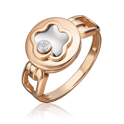 Кольцо из комбинированного золота Platina 01-5600-00-101-1111 с бриллиантом 01-5600-00-101-1111 фото