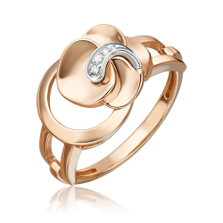 Кольцо из комбинированного золота Platina 01-5611-00-101-1111 с бриллиантом 01-5611-00-101-1111 фото