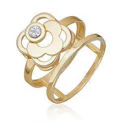 Кольцо из комбинированного золота Platina 01-5615-00-101-1121 с бриллиантом 01-5615-00-101-1121 фото