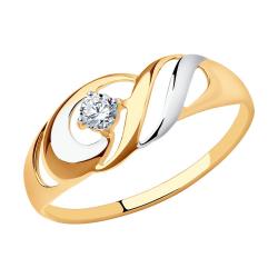 Золотое кольцо SOKOLOV 017256 с фианитом 017256 фото