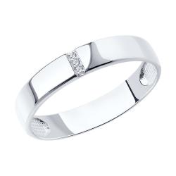 Помолвочное кольцо из белого золота SOKOLOV с фианитом 017798 017798 фото