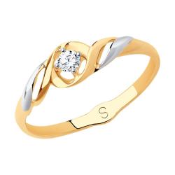 Золотое кольцо SOKOLOV 018169 с фианитом 018169 фото