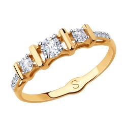 Золотое помолвочное кольцо SOKOLOV с фианитом 018345 018345 фото