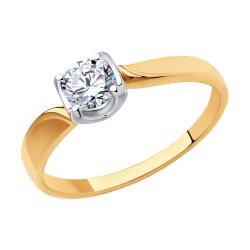 Золотое помолвочное кольцо SOKOLOV с фианитом 018366 018366 фото