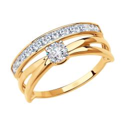 Золотое кольцо SOKOLOV 018558 с фианитом 018558 фото