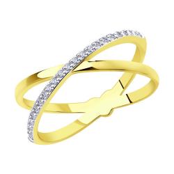 Кольцо из лимонного золота SOKOLOV 018573-2 с фианитом 018573-2 фото