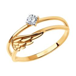 Золотое кольцо Крылья SOKOLOV с фианитом 018764 018764 фото
