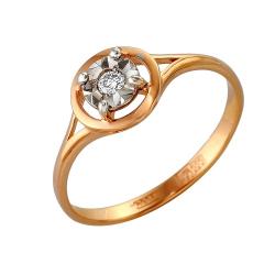 Золотое кольцо Мастер Бриллиант 01M1-105-265 с бриллиантом 01M1-105-265 фото