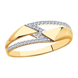 Золотое кольцо Золотые узоры 04-51-0345-00 с цирконием 04-51-0345-00 фото