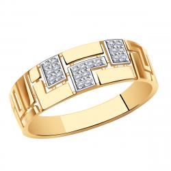 Золотое кольцо Золотые узоры 04-51-0688-00 с цирконием 04-51-0688-00 фото