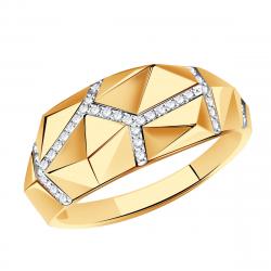 Золотое кольцо Золотые узоры 04-51-0905-00 с цирконием 04-51-0905-00 фото