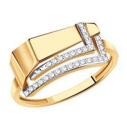 Золотое кольцо Золотые узоры 04-51-0908-00 с цирконием 04-51-0908-00 фото
