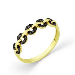 Кольцо из лимонного золота Мастер Бриллиант 06M1-308418-00-48 с чёрным бриллиантом 06M1-308418-00-48 фото