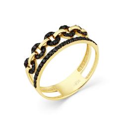 Кольцо из лимонного золота Мастер Бриллиант 06M1-308424-00-48 с чёрным бриллиантом 06M1-308424-00-48 фото
