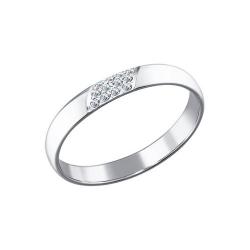 Обручальное кольцо из белого золота SOKOLOV с бриллиантами 1010434 1010434 фото