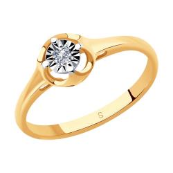 Золотое помолвочное кольцо SOKOLOV с бриллиантом 1011076 1011076 фото