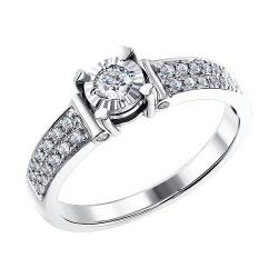 Помолвочное кольцо из белого золота SOKOLOV с бриллиантом 1011116 1011116 фото