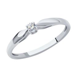 Помолвочное кольцо из белого золота SOKOLOV с бриллиантом 1011363 1011363 фото