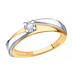 Золотое кольцо Александра 1011456сбк с бриллиантом 1011456сбк фото