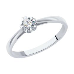 Помолвочное кольцо из белого золота SOKOLOV с бриллиантом 1011462 1011462 фото