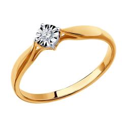 Золотое помолвочное кольцо SOKOLOV с бриллиантом 1011492 1011492 фото