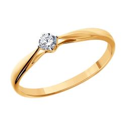 Золотое помолвочное кольцо SOKOLOV с бриллиантом 1011495 1011495 фото