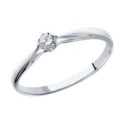 Помолвочное кольцо из белого золота SOKOLOV с бриллиантом 1011496 1011496 фото