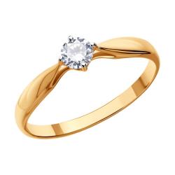 Золотое помолвочное кольцо SOKOLOV с бриллиантом 1011500 1011500 фото