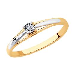 Золотое помолвочное кольцо SOKOLOV с бриллиантом 1011510 1011510 фото