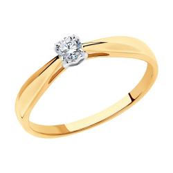 Золотое помолвочное кольцо SOKOLOV с бриллиантом 1011532 1011532 фото