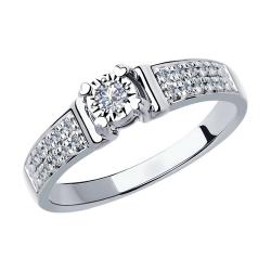 Помолвочное кольцо из белого золота SOKOLOV с бриллиантом 1011801 1011801 фото
