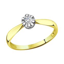 Помолвочное кольцо из лимонного золота Александра с бриллиантом 1012066сбл 1012066сбл фото