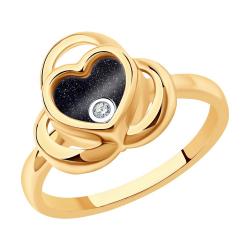 Золотое кольцо SOKOLOV с подвижным бриллиантом 1012151 1012151 фото