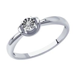 Помолвочное кольцо из белого золота SOKOLOV с бриллиантом 1012225-3 1012225-3 фото