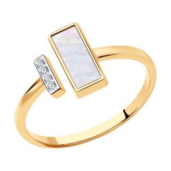 Золотое кольцо SOKOLOV 1012232 с бриллиантом и перламутром 1012232 фото