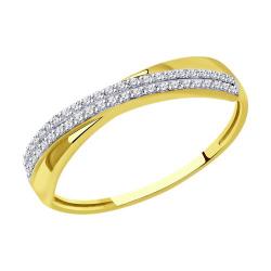 Кольцо из лимонного золота SOKOLOV 1012308-2 с бриллиантом 1012308-2 фото