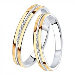 Золотое обручальное кольцо 3,5 мм SOKOLOV с фианитом 110213 110213 фото