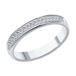 Обручальное кольцо из белого золота 3 мм SOKOLOV с бриллиантом 1110232-3 1110232-3 фото
