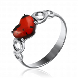 Серебряное кольцо Дарвин 120041026aa-к с янтарём 120041026aa-к фото