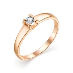 Золотое помолвочное кольцо АЛЬКОР с бриллиантом 12251-100 12251-100 фото