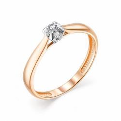 Золотое помолвочное кольцо АЛЬКОР с бриллиантом 13536-100 13536-100 фото